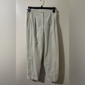 Parisian Works Womens Pants Size 12P Khaki Tan Beige Slacks Trousers Work Casual